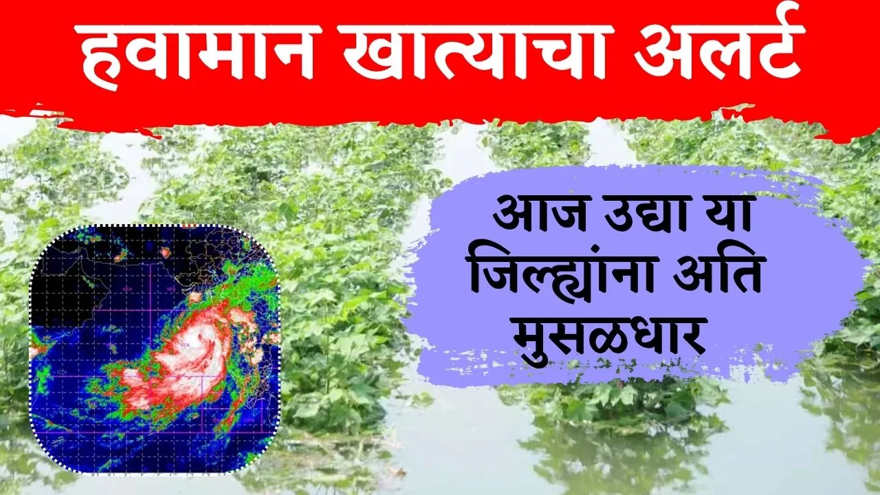 शेतकऱ्यांना हवामान खात्याचा अलर्ट! आज उद्या या जिल्ह्यांना मुसळधार पावसाचा अलर्ट Hawaman Andaj Aajcha